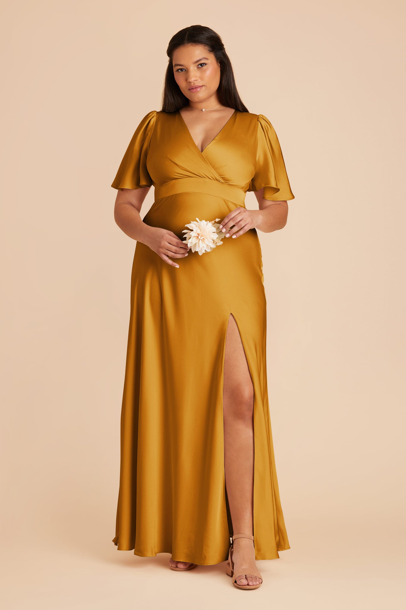 Butterscotch Marni Matte Satin Dress by Birdy Grey