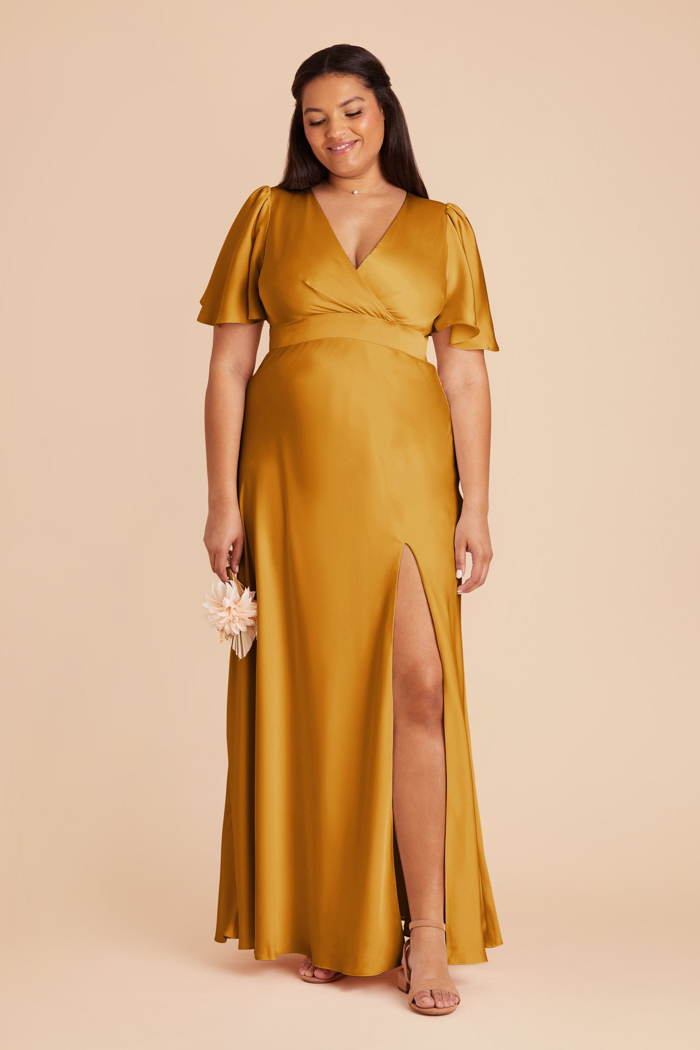 Butterscotch Marni Matte Satin Dress by Birdy Grey