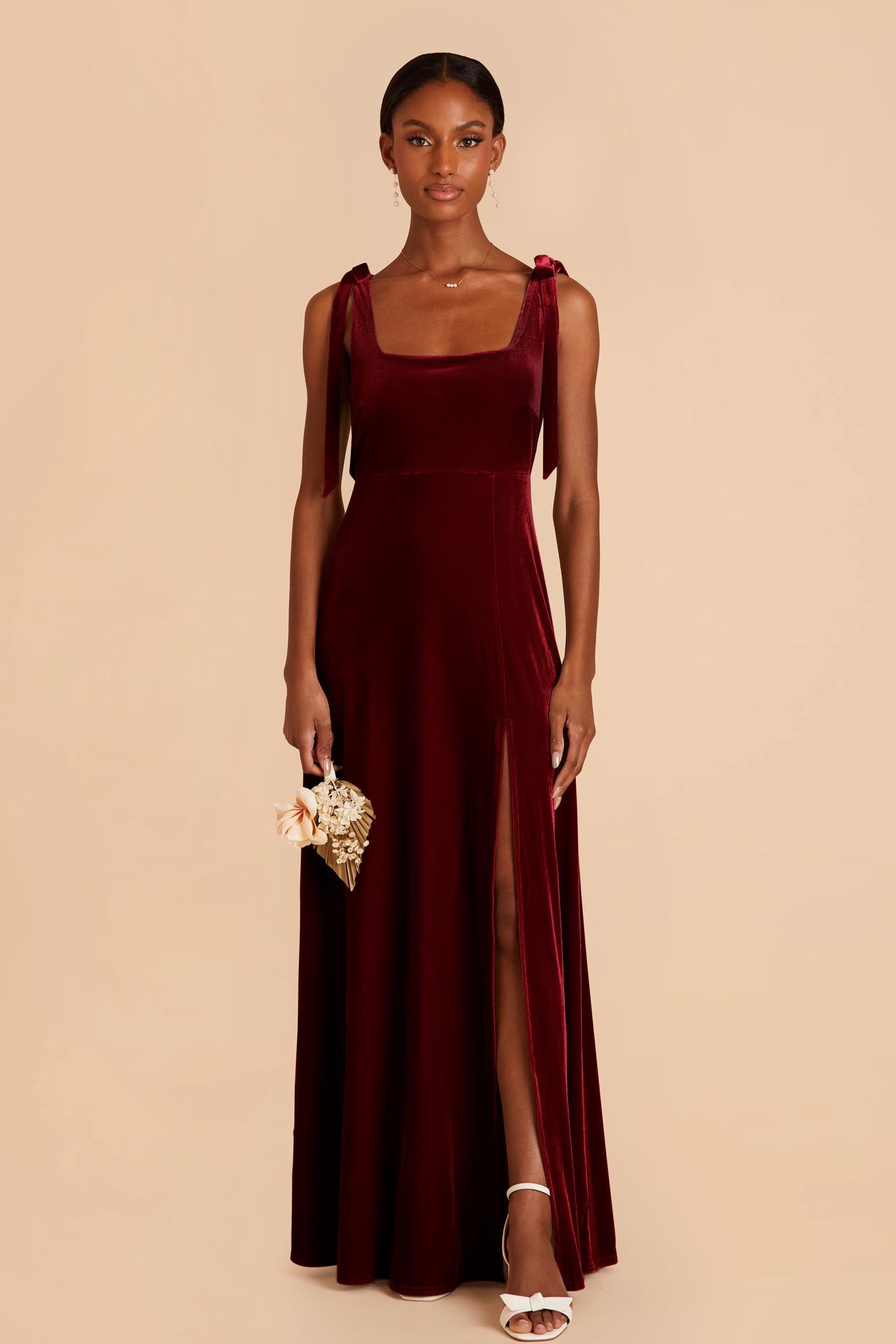 Maroon velvet bridesmaid dresses best sale