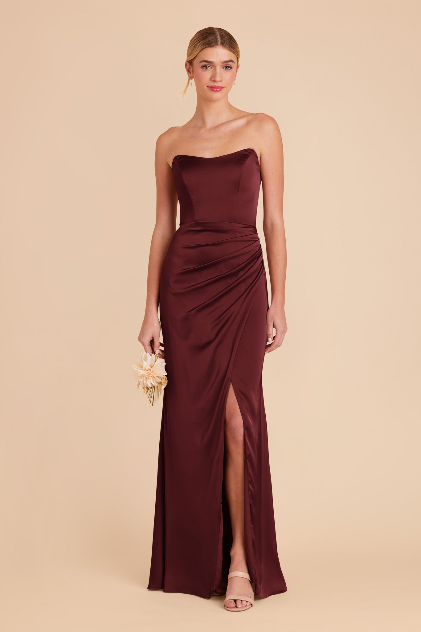 Cabernet Anne Matte Satin Dress by Birdy Grey