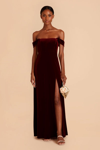 David's bridal store velvet bridesmaid dress