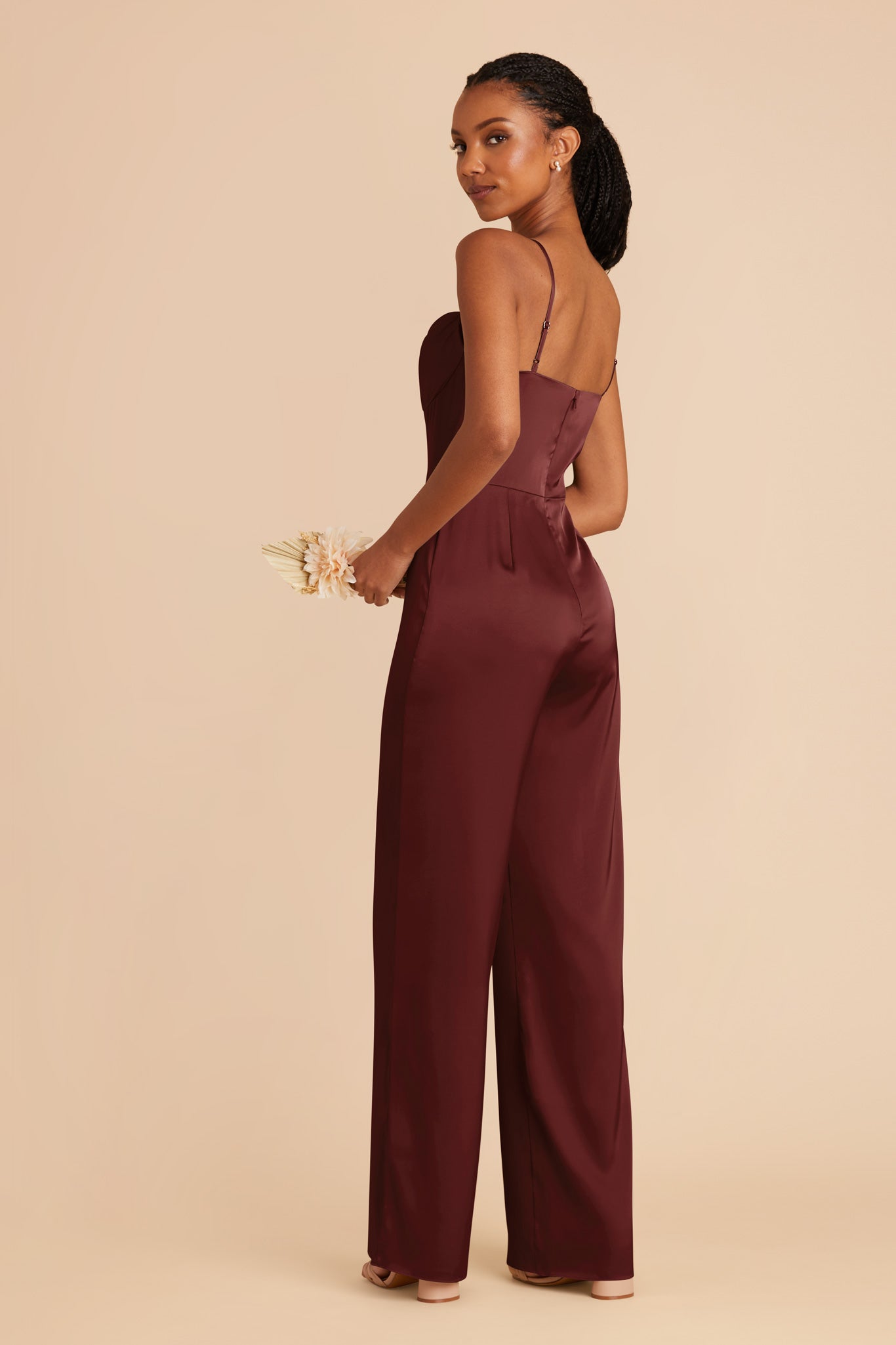 Cabernet Donna Matte Satin Jumpsuit by Birdy Grey