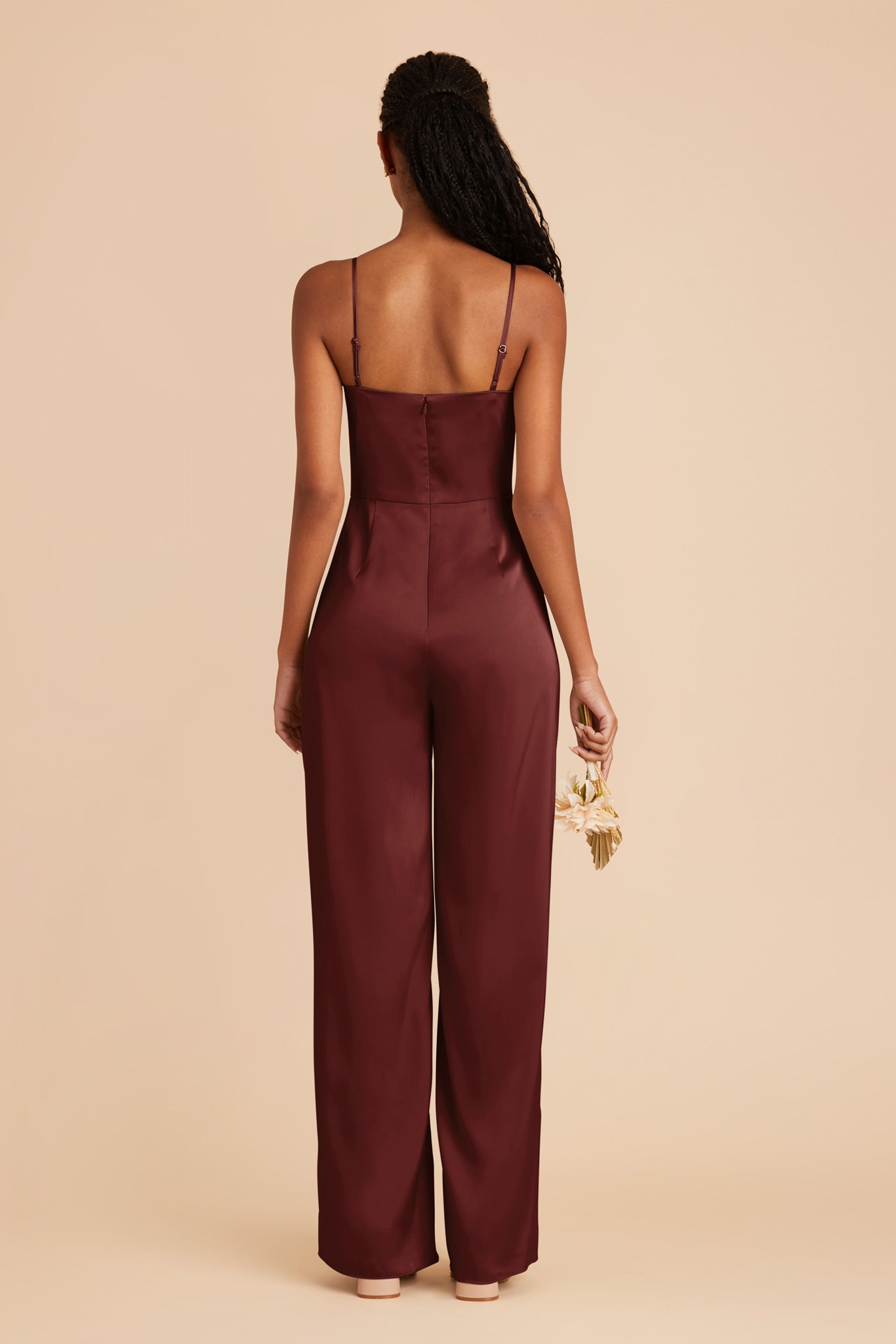 Cabernet Donna Matte Satin Jumpsuit by Birdy Grey