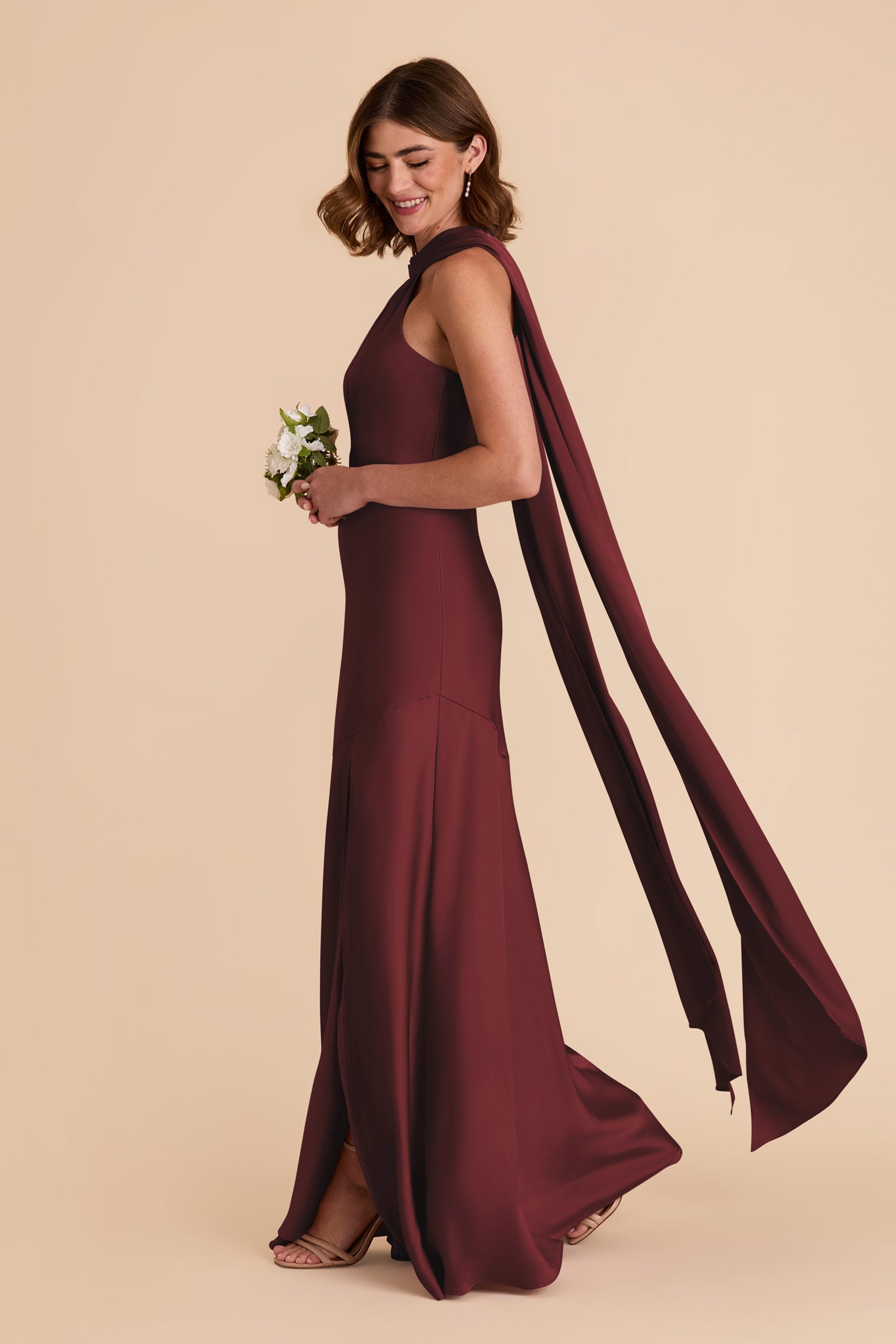 Cabernet Eileen Matte Satin Dress by Birdy Grey