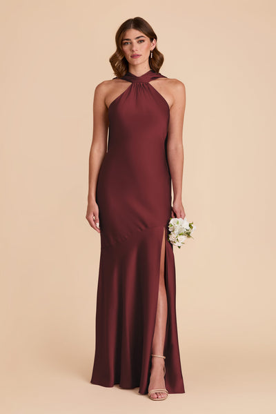 Cabernet Eileen Matte Satin Dress by Birdy Grey