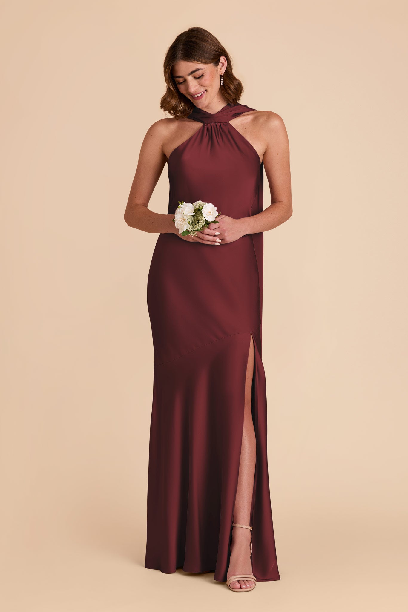 Cabernet Eileen Matte Satin Dress by Birdy Grey