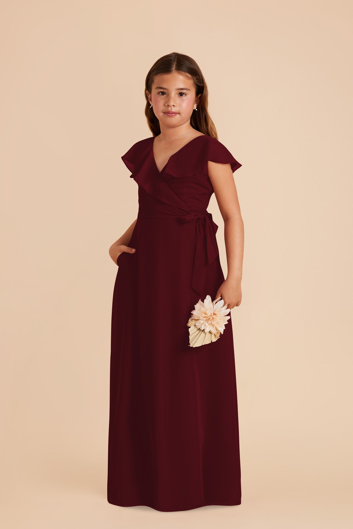 Jax Cabernet Junior Chiffon Bridesmaid Dress Birdy Grey