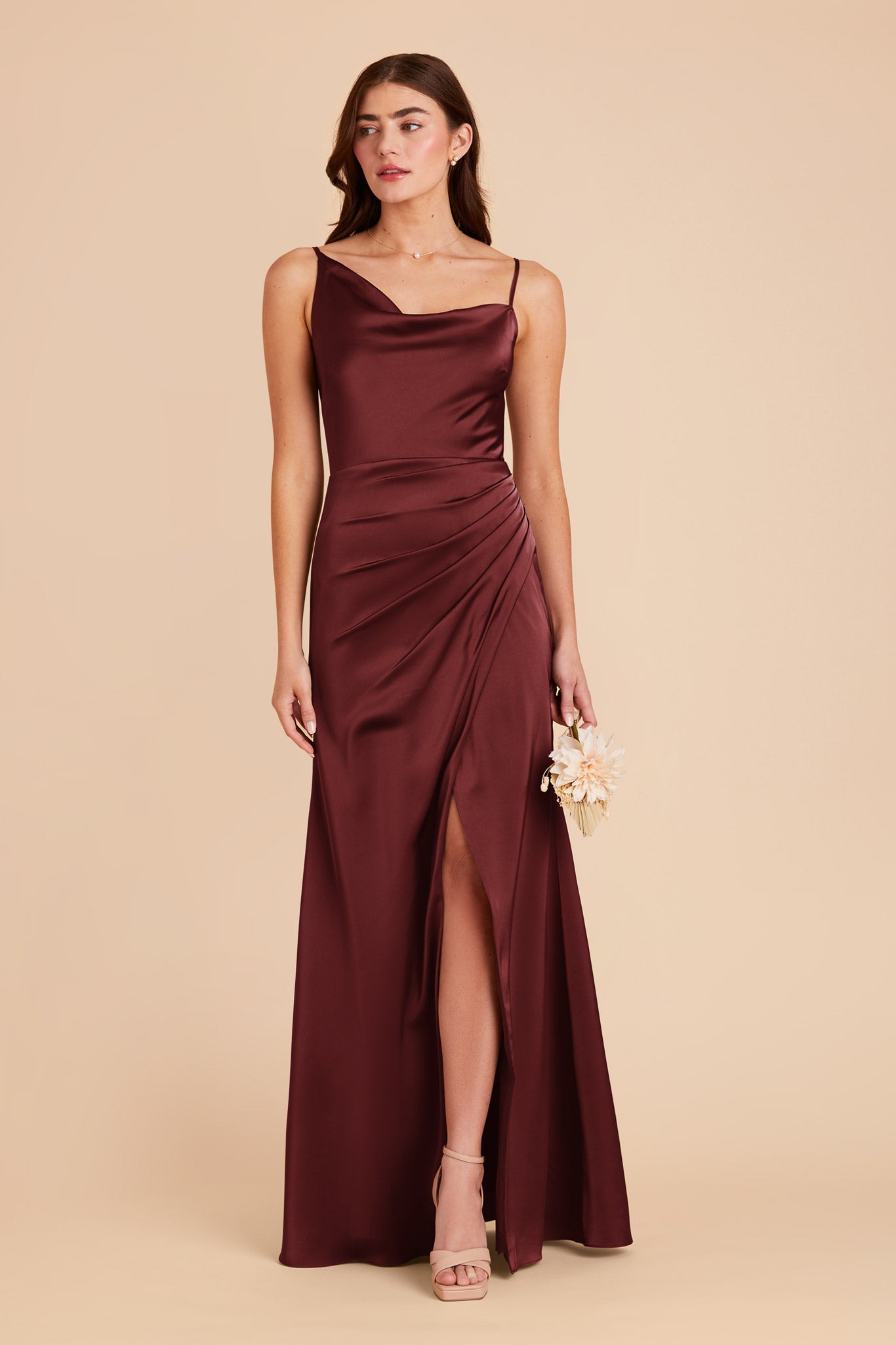 Cabernet Jennifer Matte Satin Dress by Birdy Grey