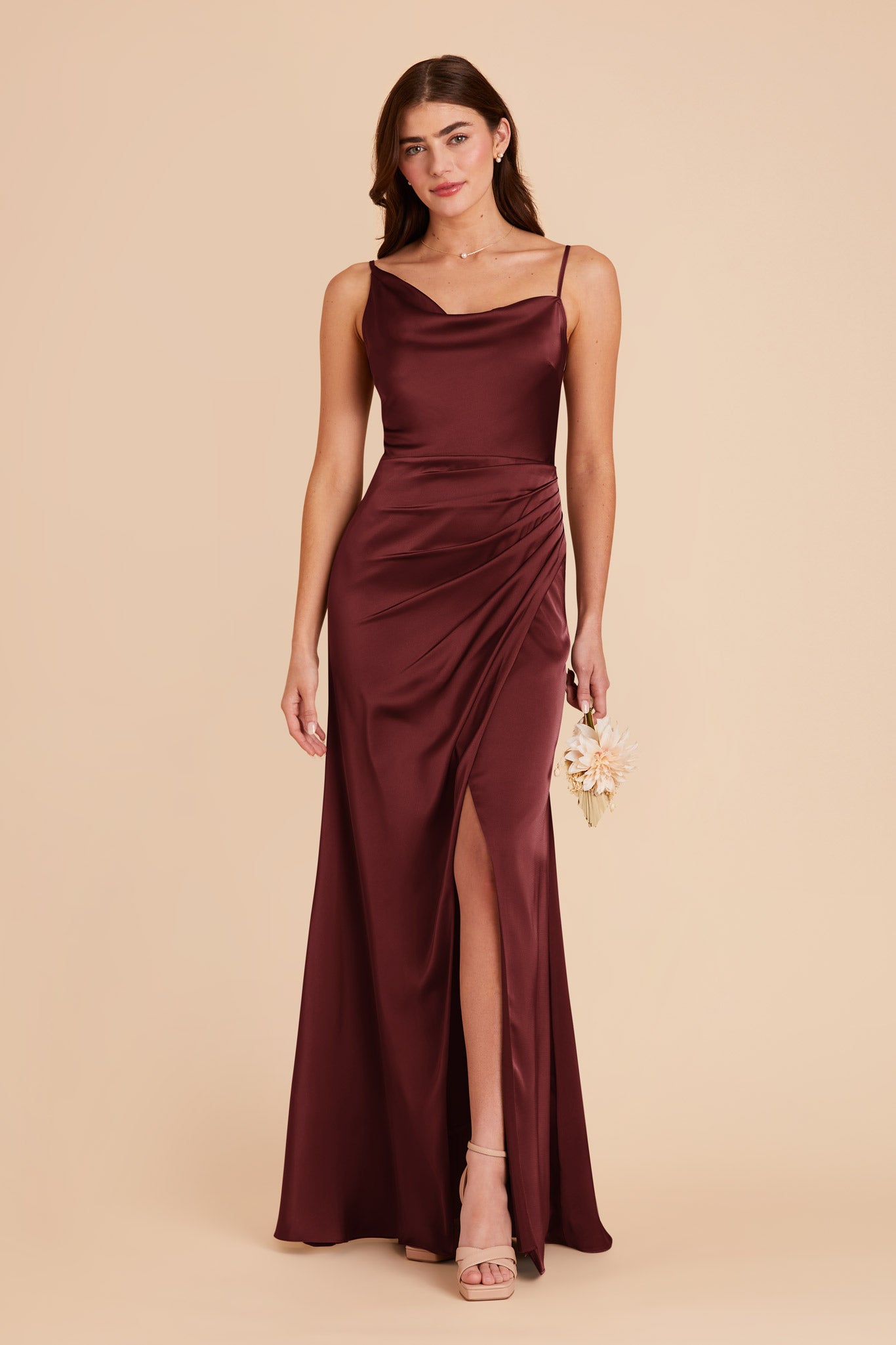 Cabernet Jennifer Matte Satin Dress by Birdy Grey