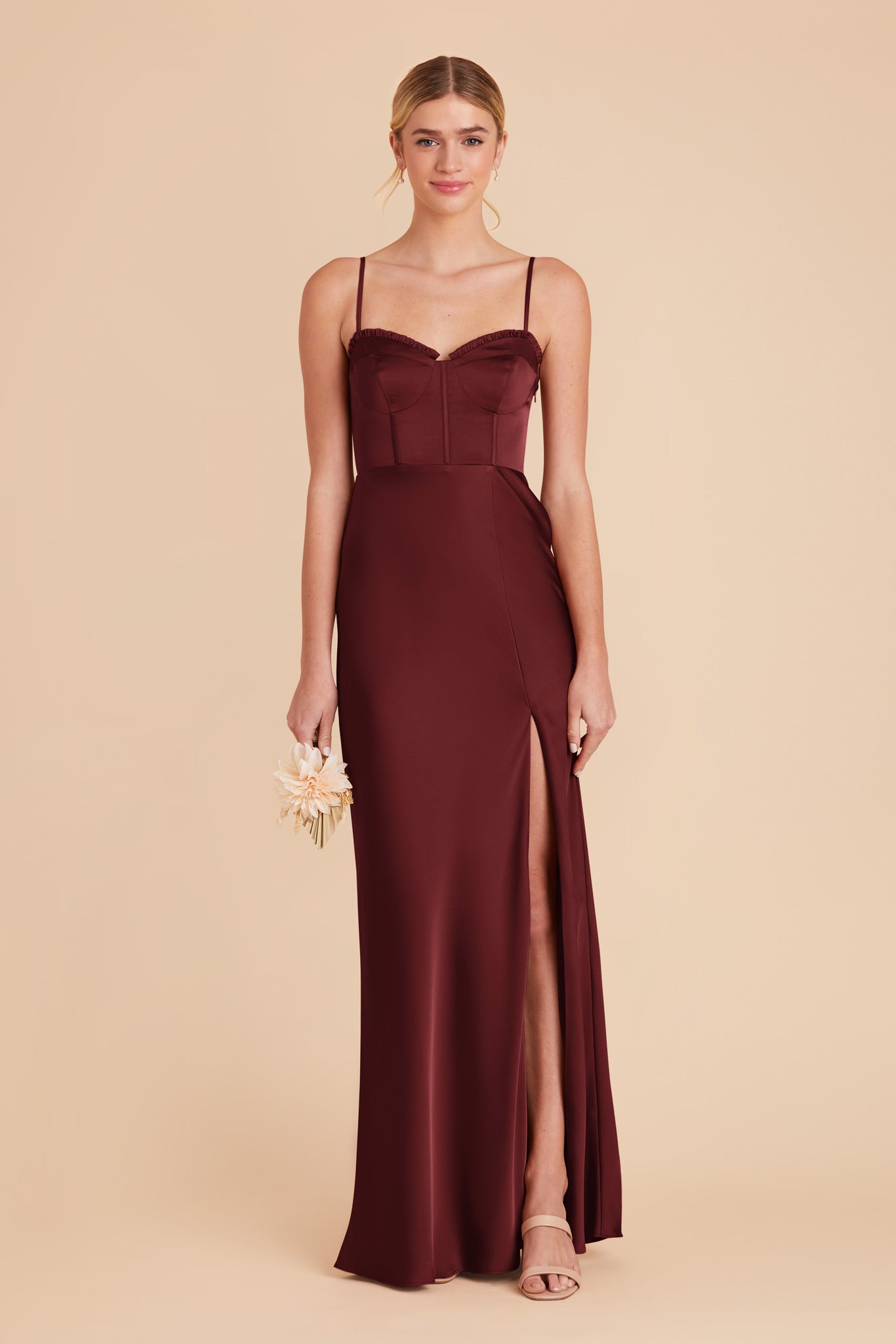 Cabernet Jessica Matte Satin Dress by Birdy Grey