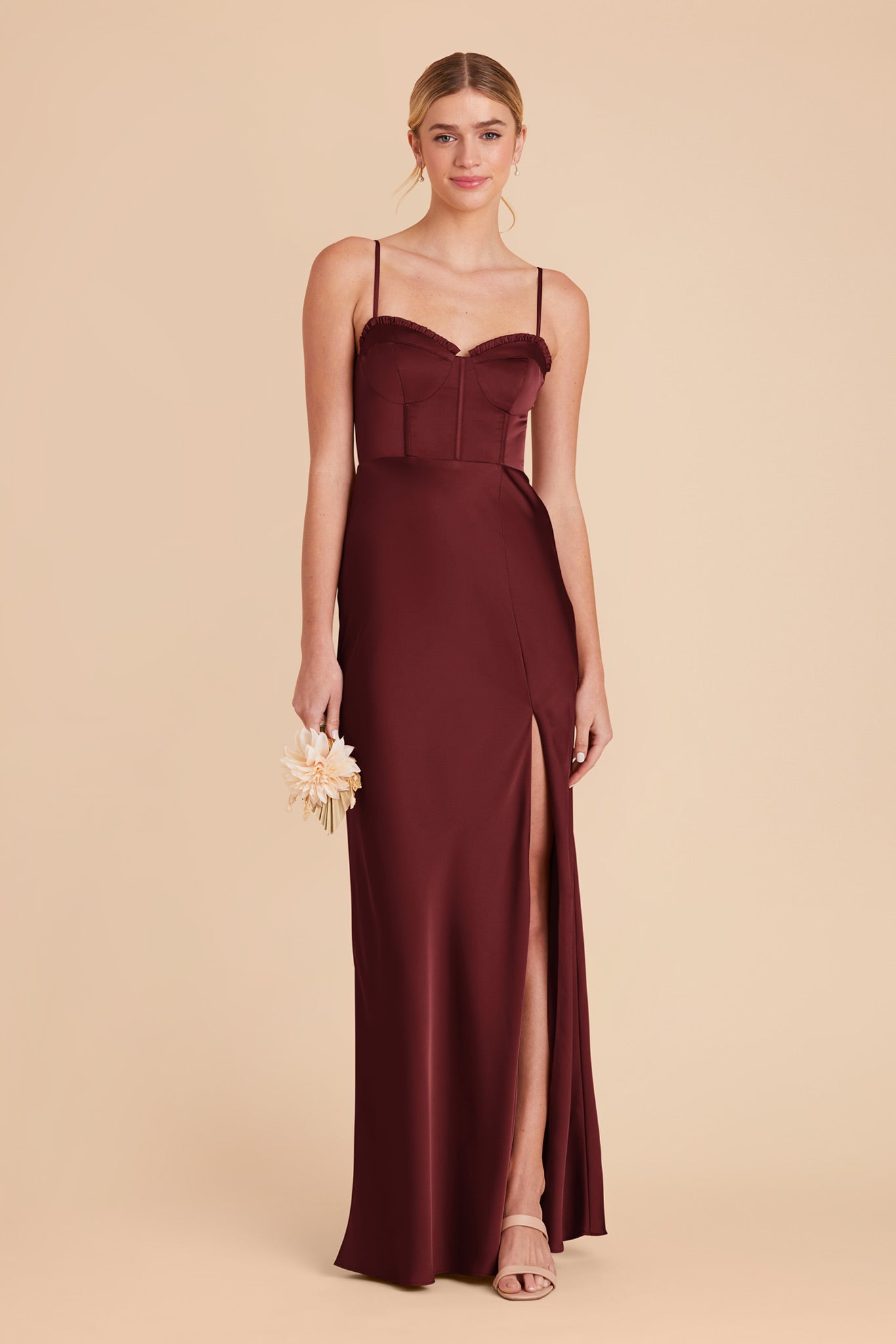 Cabernet Jessica Matte Satin Dress by Birdy Grey