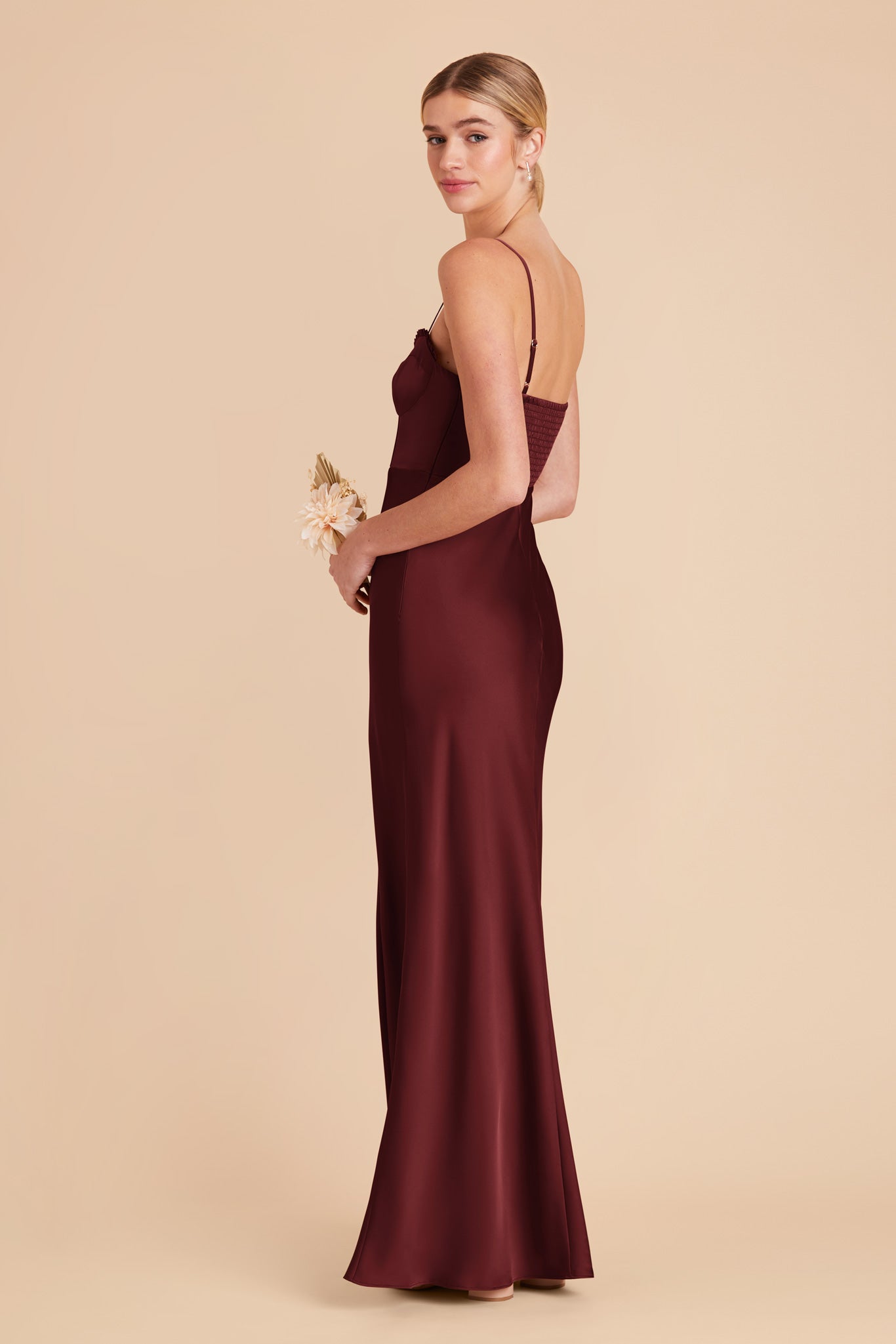 Cabernet Jessica Matte Satin Dress by Birdy Grey