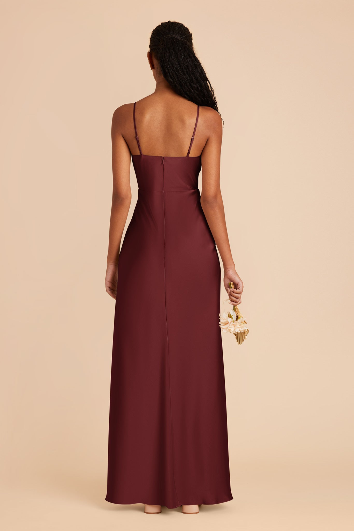 Cabernet Lisa Long Matte Satin Dress by Birdy Grey