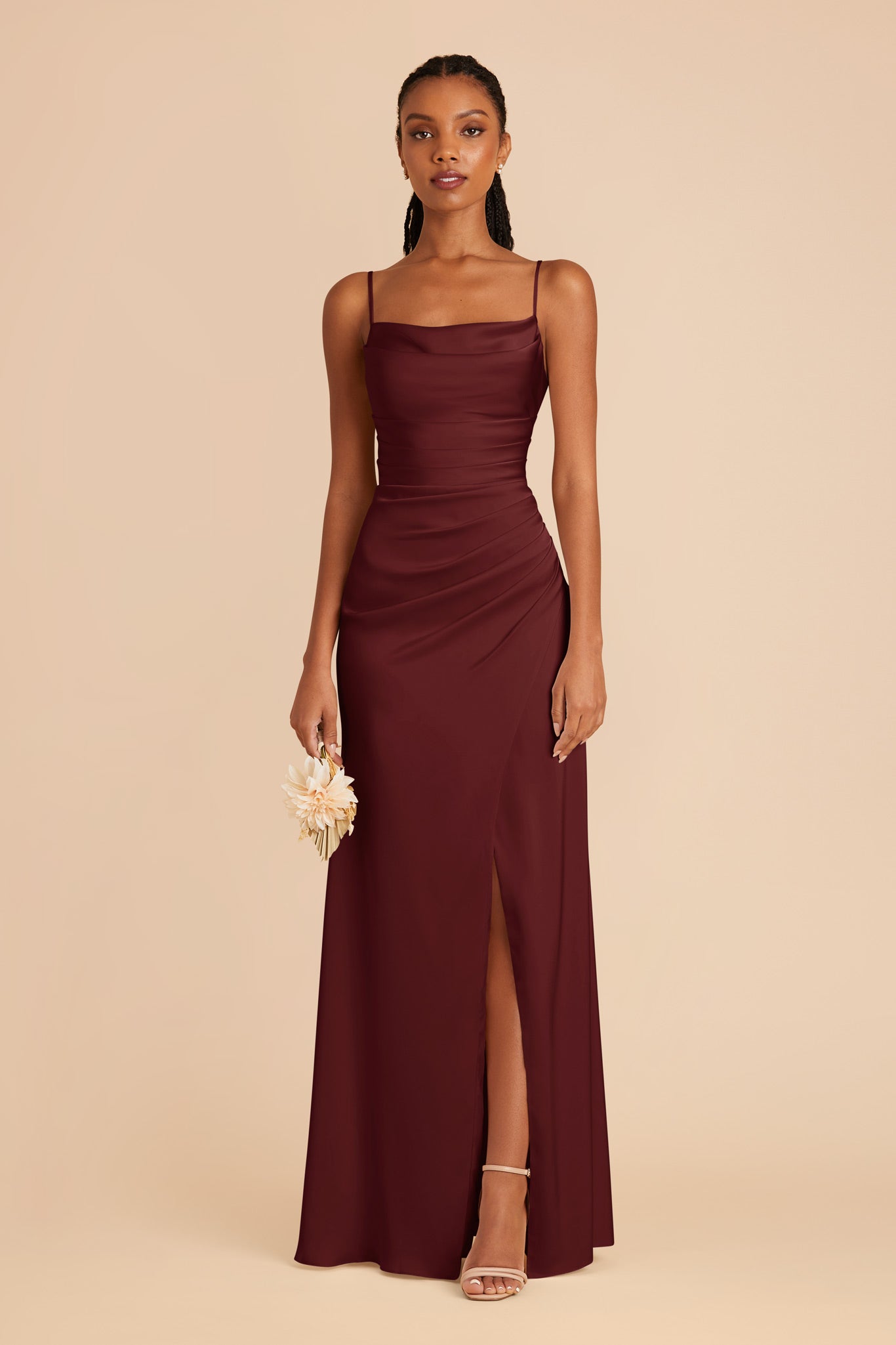 Cabernet Lydia Matte Satin Dress by Birdy Grey