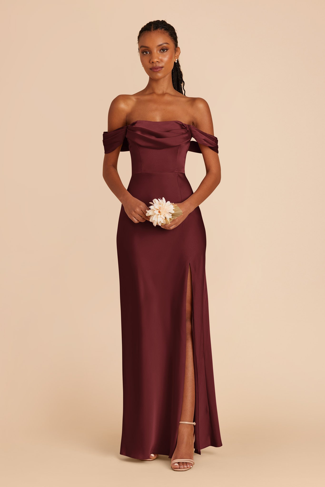 Cabernet Mia Matte Satin Convertible Dress by Birdy Grey