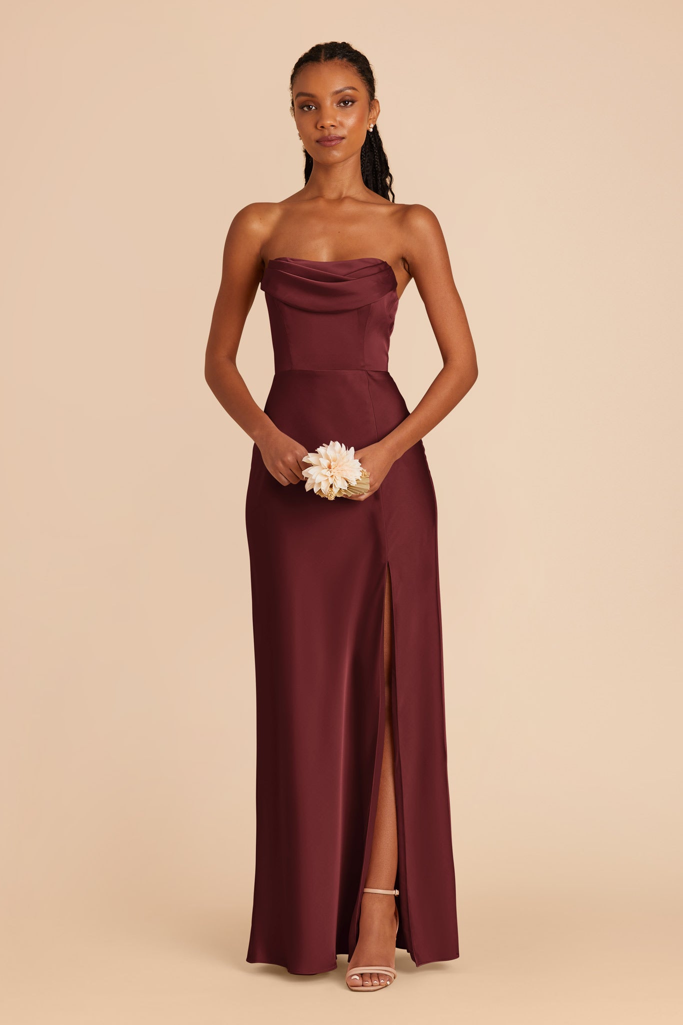 Cabernet Mia Matte Satin Convertible Dress by Birdy Grey