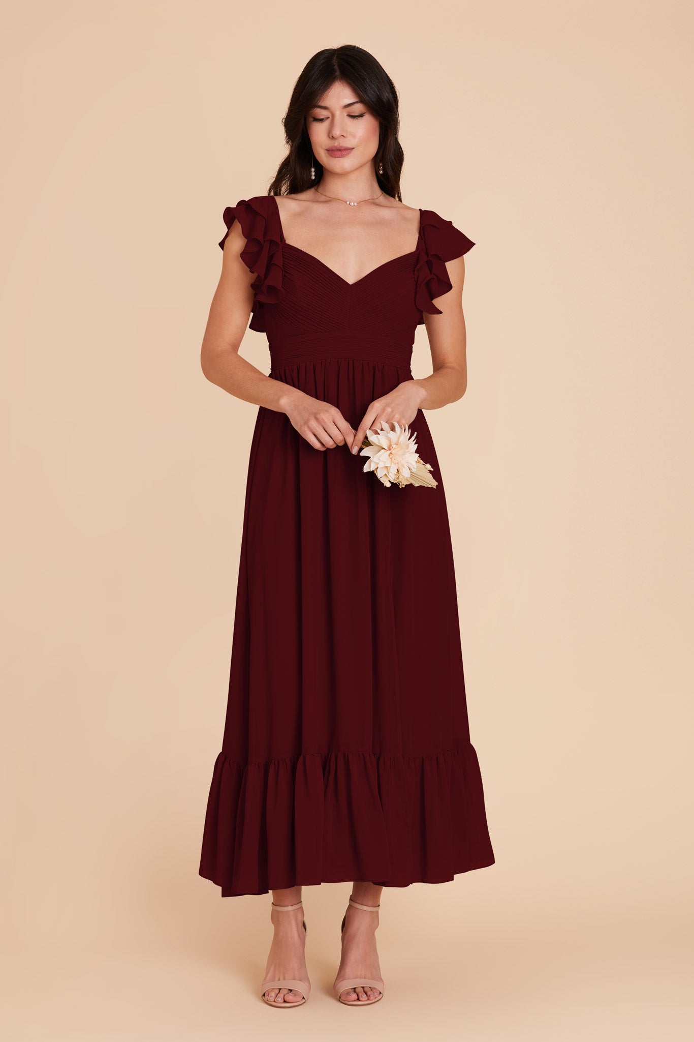 Cabernet Michelle Chiffon Dress by Birdy Grey