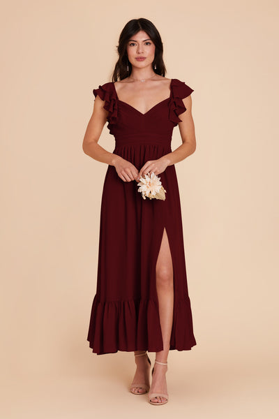 Cabernet Michelle Chiffon Dress by Birdy Grey