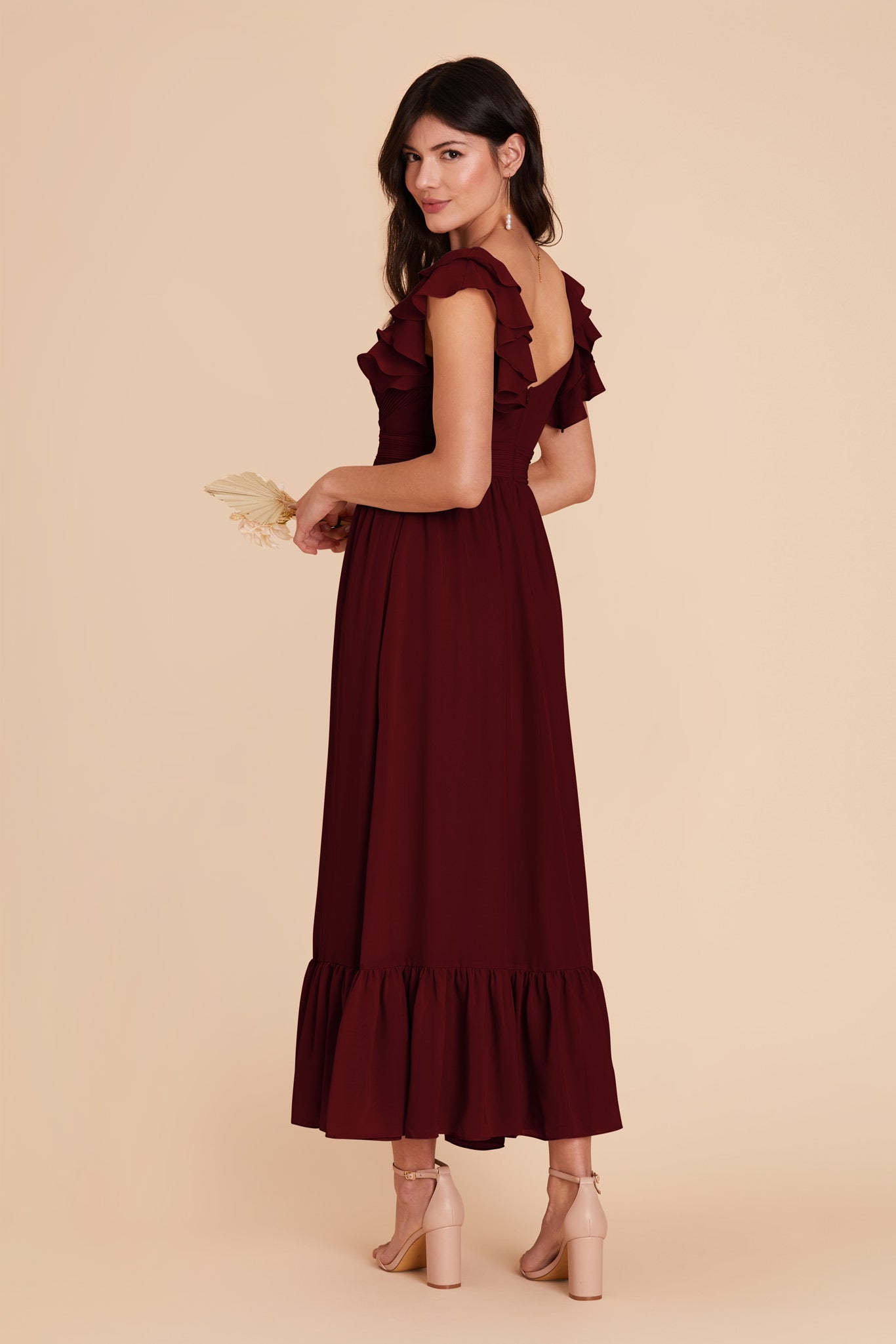 Cabernet Michelle Chiffon Dress by Birdy Grey