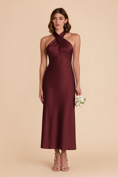 Cabernet Monique Matte Satin Dress by Birdy Grey