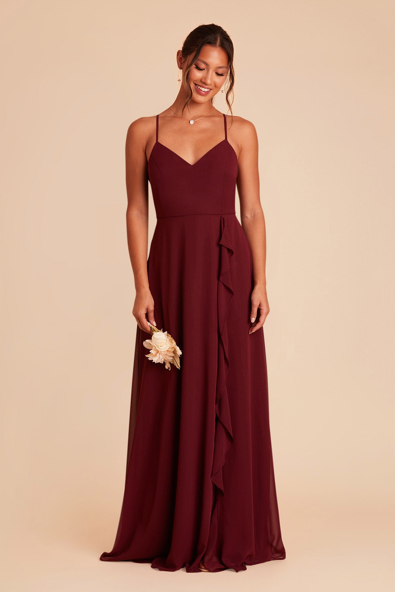 Cabernet Theresa Chiffon Dress by Birdy Grey