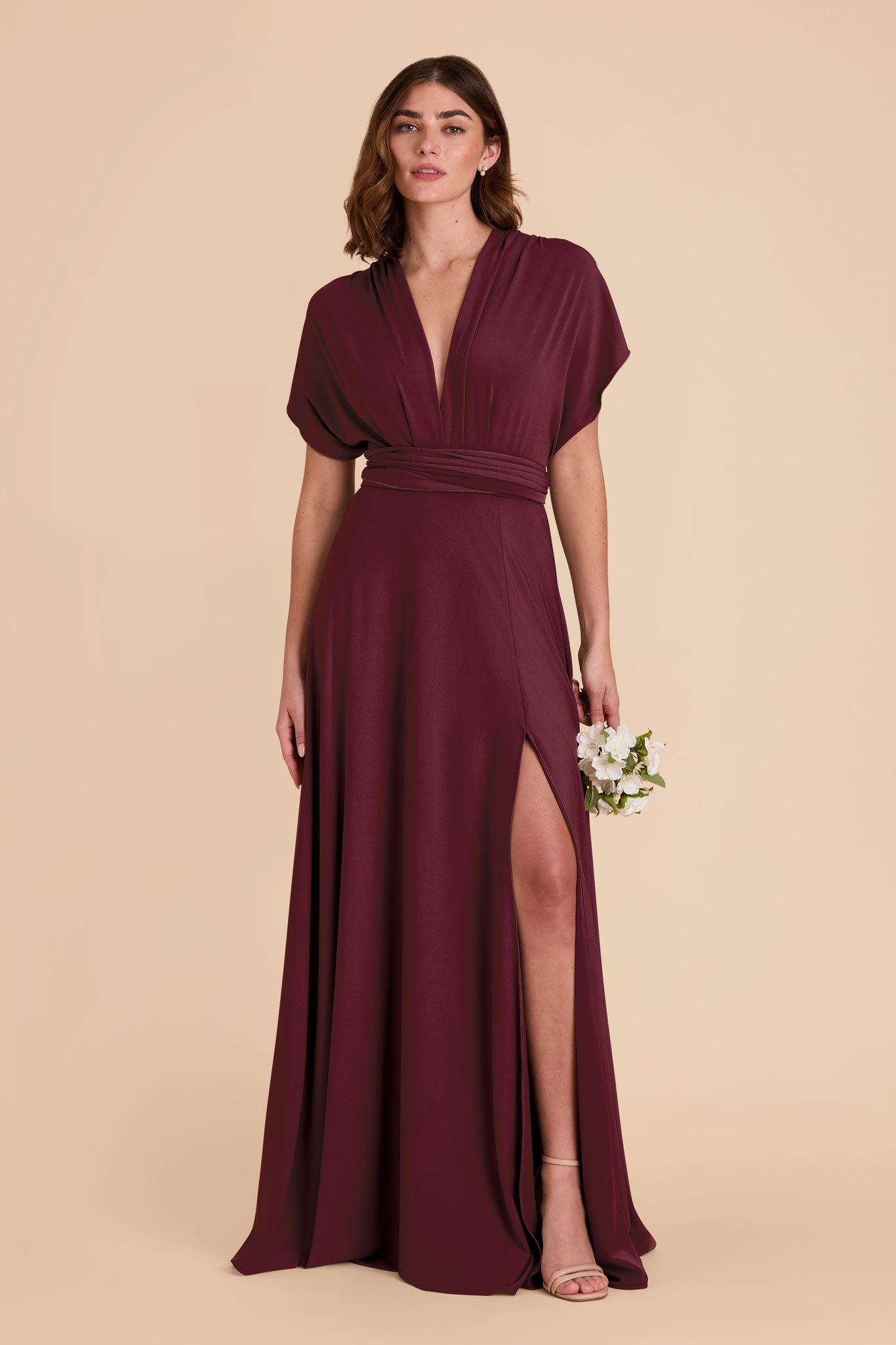 Cabernet Willow Convertible Luxe Knit Dress by Birdy Grey