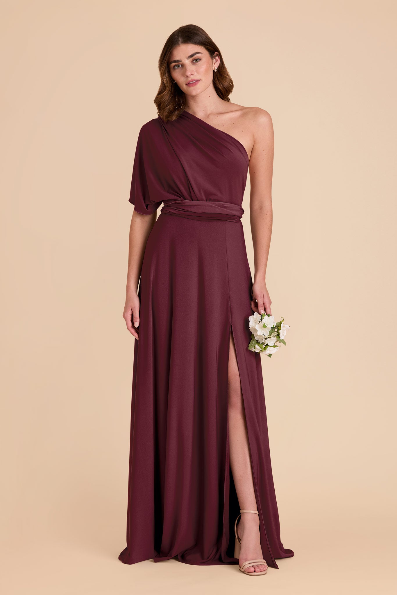 Cabernet Willow Convertible Luxe Knit Dress by Birdy Grey