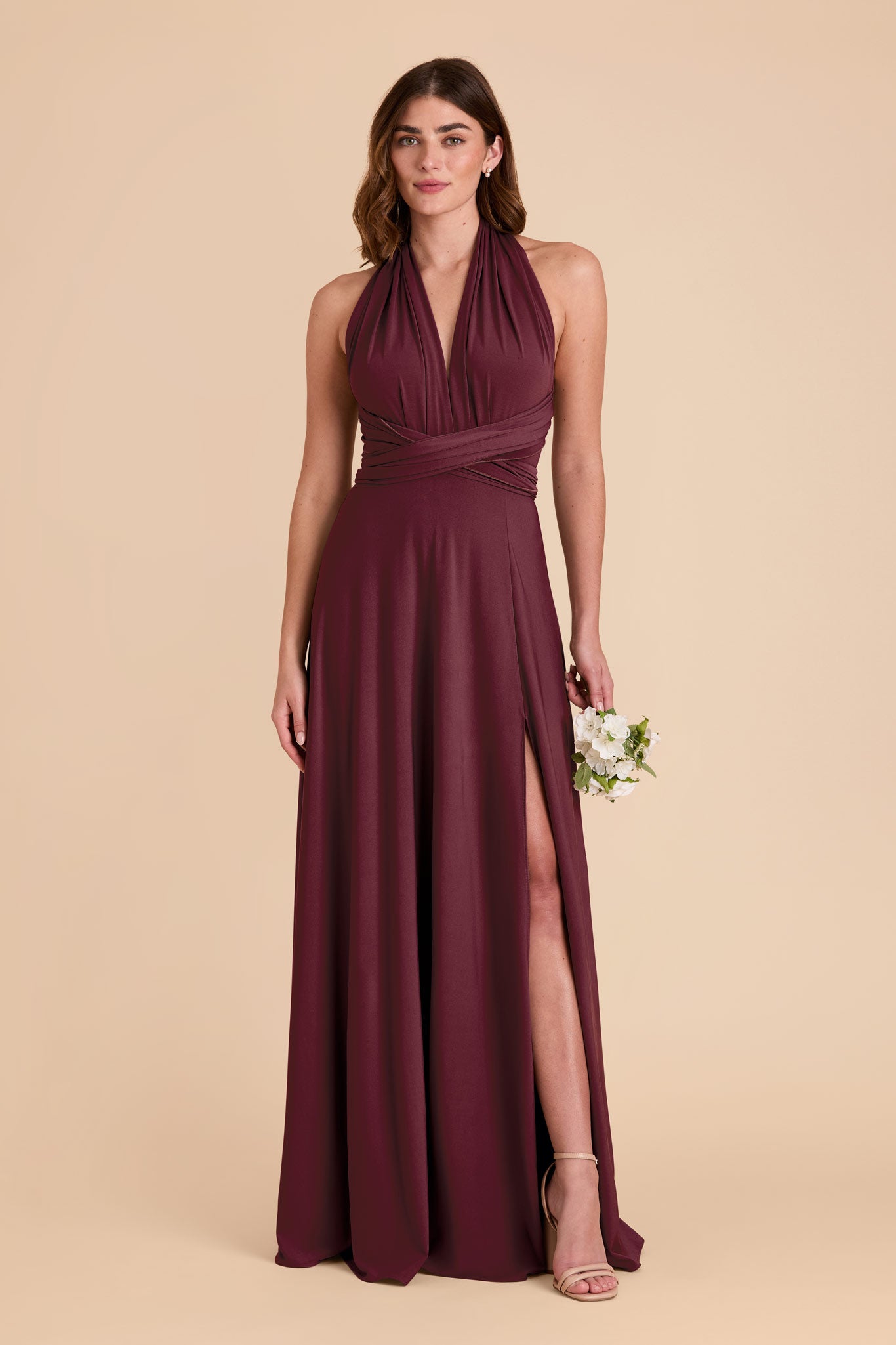 Cabernet Willow Convertible Luxe Knit Dress by Birdy Grey