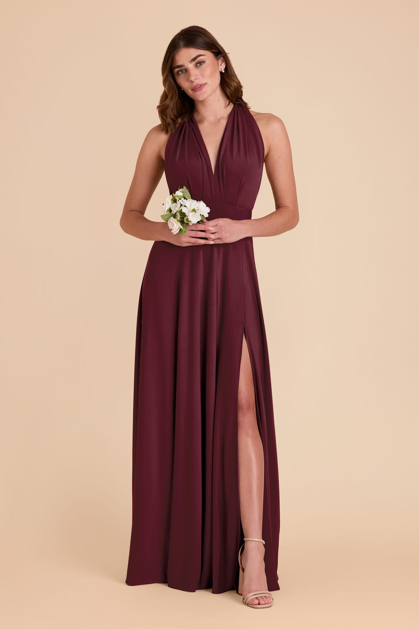 Cabernet Willow Convertible Luxe Knit Dress by Birdy Grey