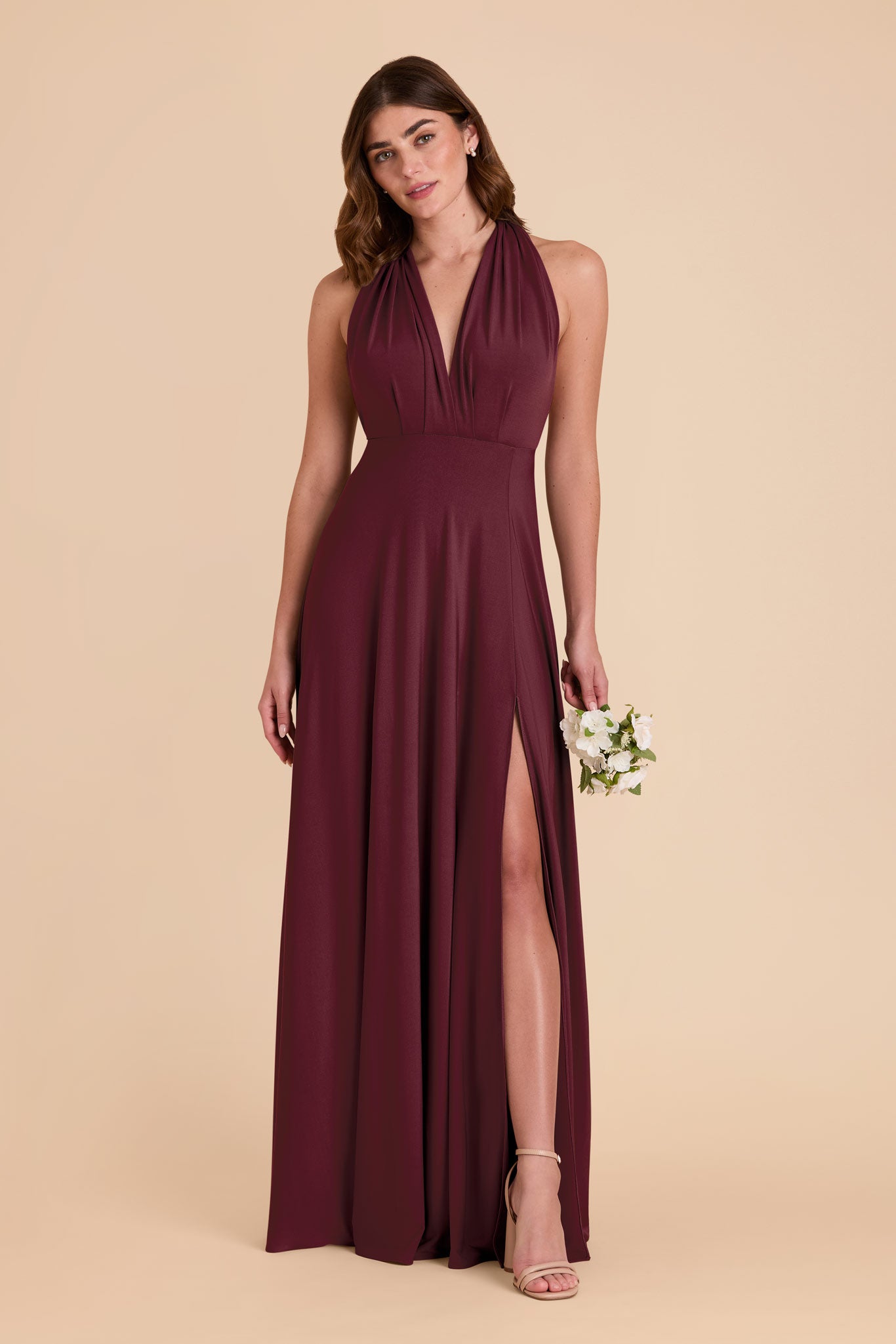 Cabernet Willow Convertible Luxe Knit Dress by Birdy Grey