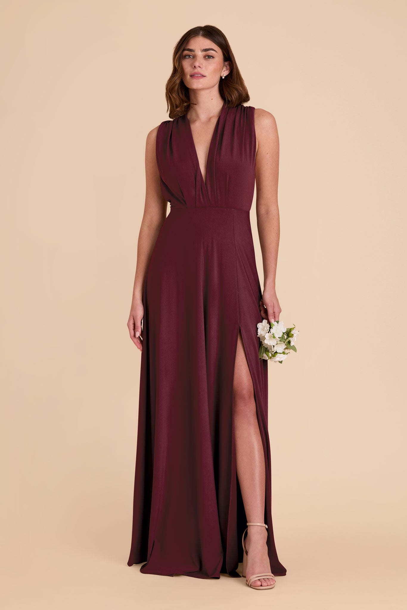 Cabernet Willow Convertible Luxe Knit Dress by Birdy Grey