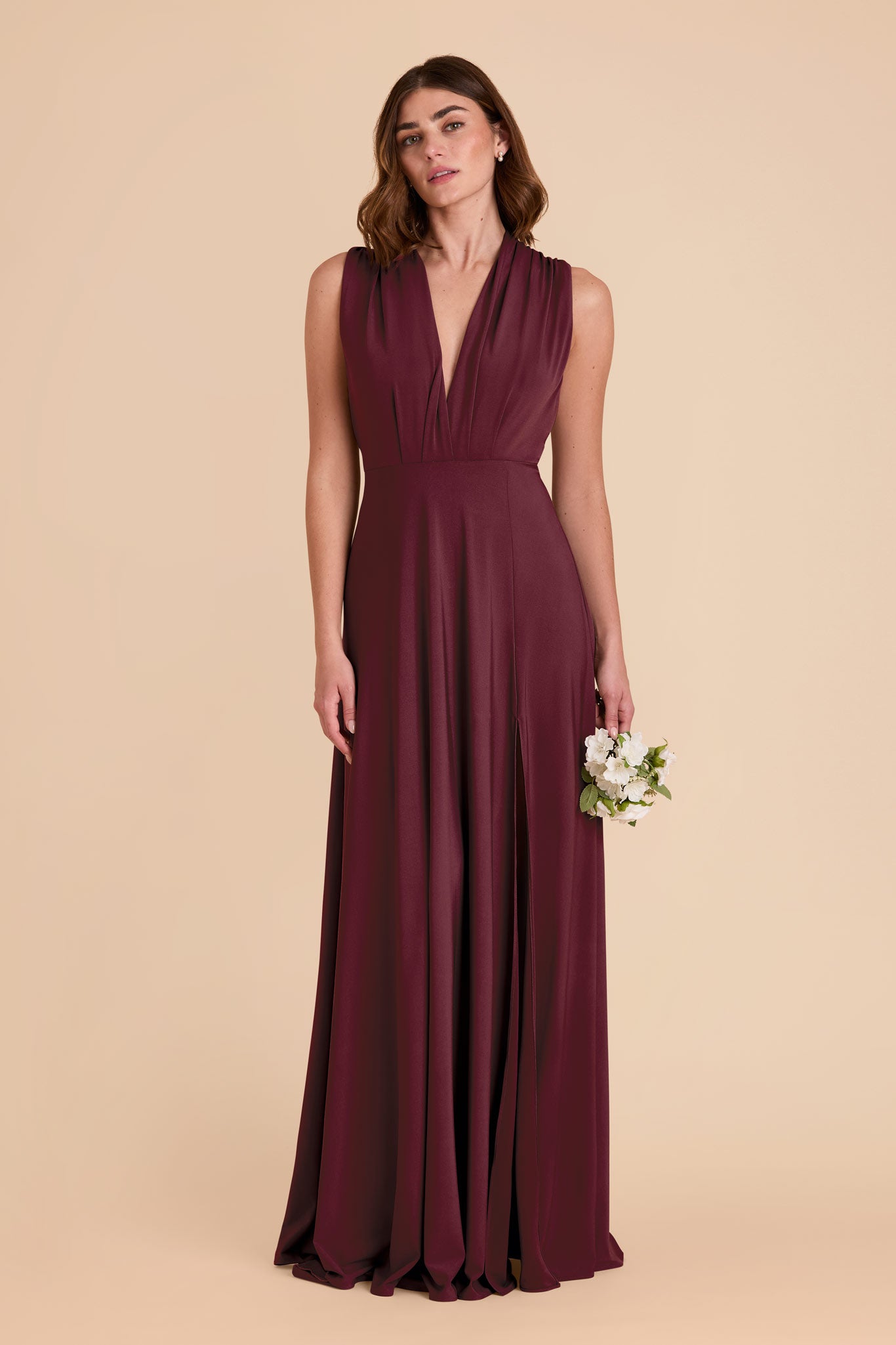 Cabernet Willow Convertible Luxe Knit Dress by Birdy Grey