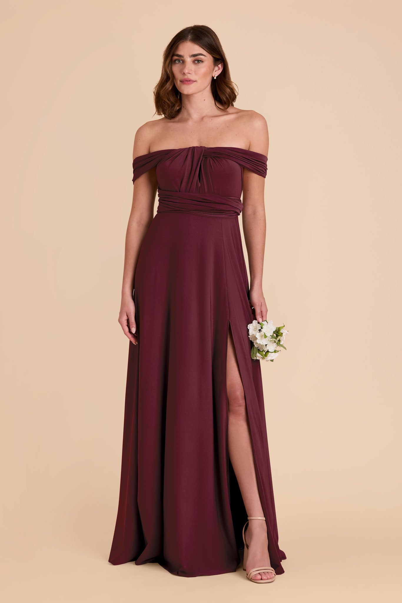 Cabernet Willow Convertible Luxe Knit Dress by Birdy Grey