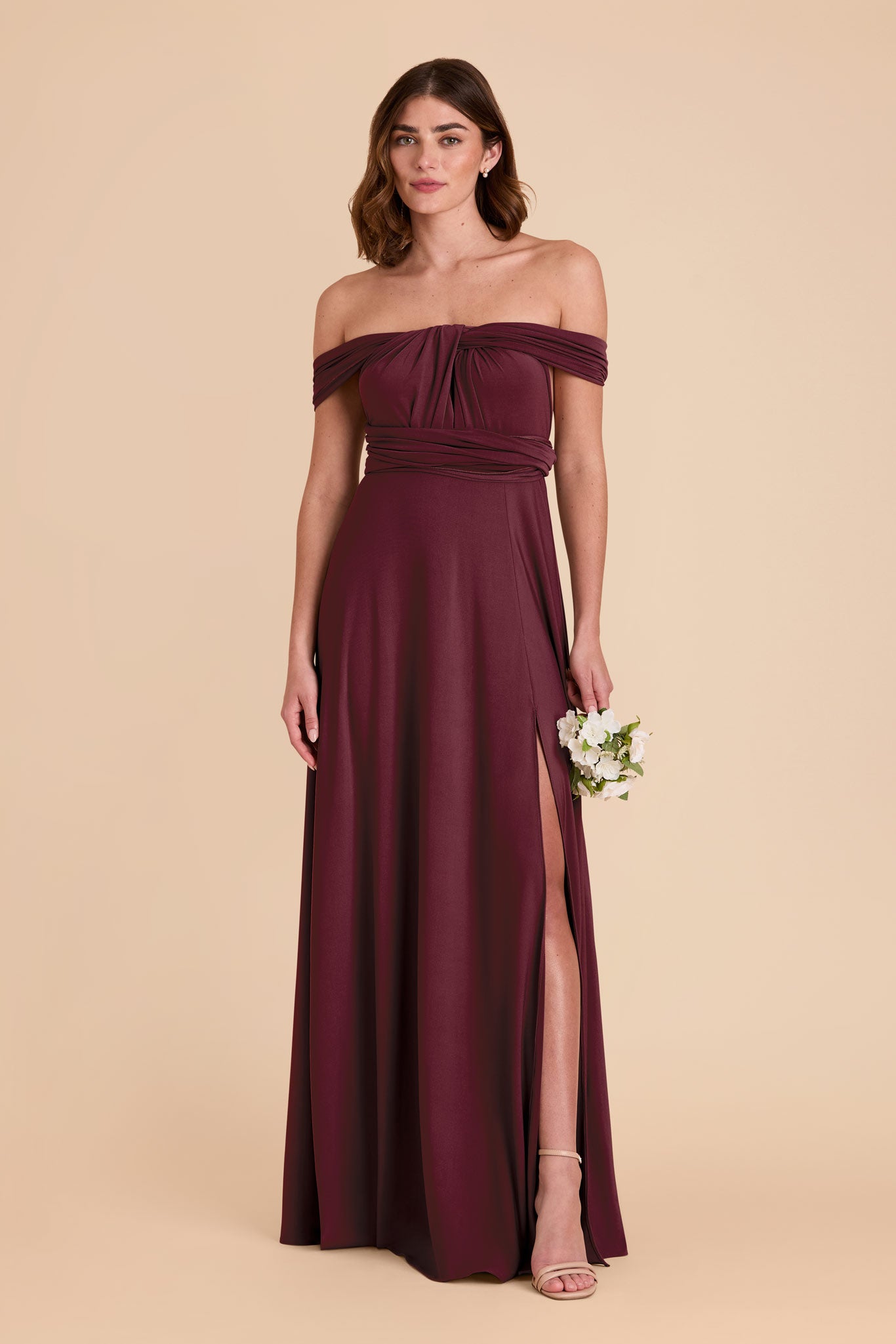 Cabernet Willow Convertible Luxe Knit Dress by Birdy Grey