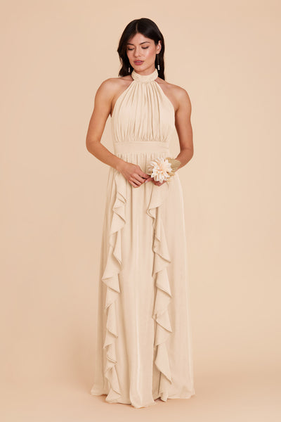 Champagne Joyce Chiffon Dress by Birdy Grey