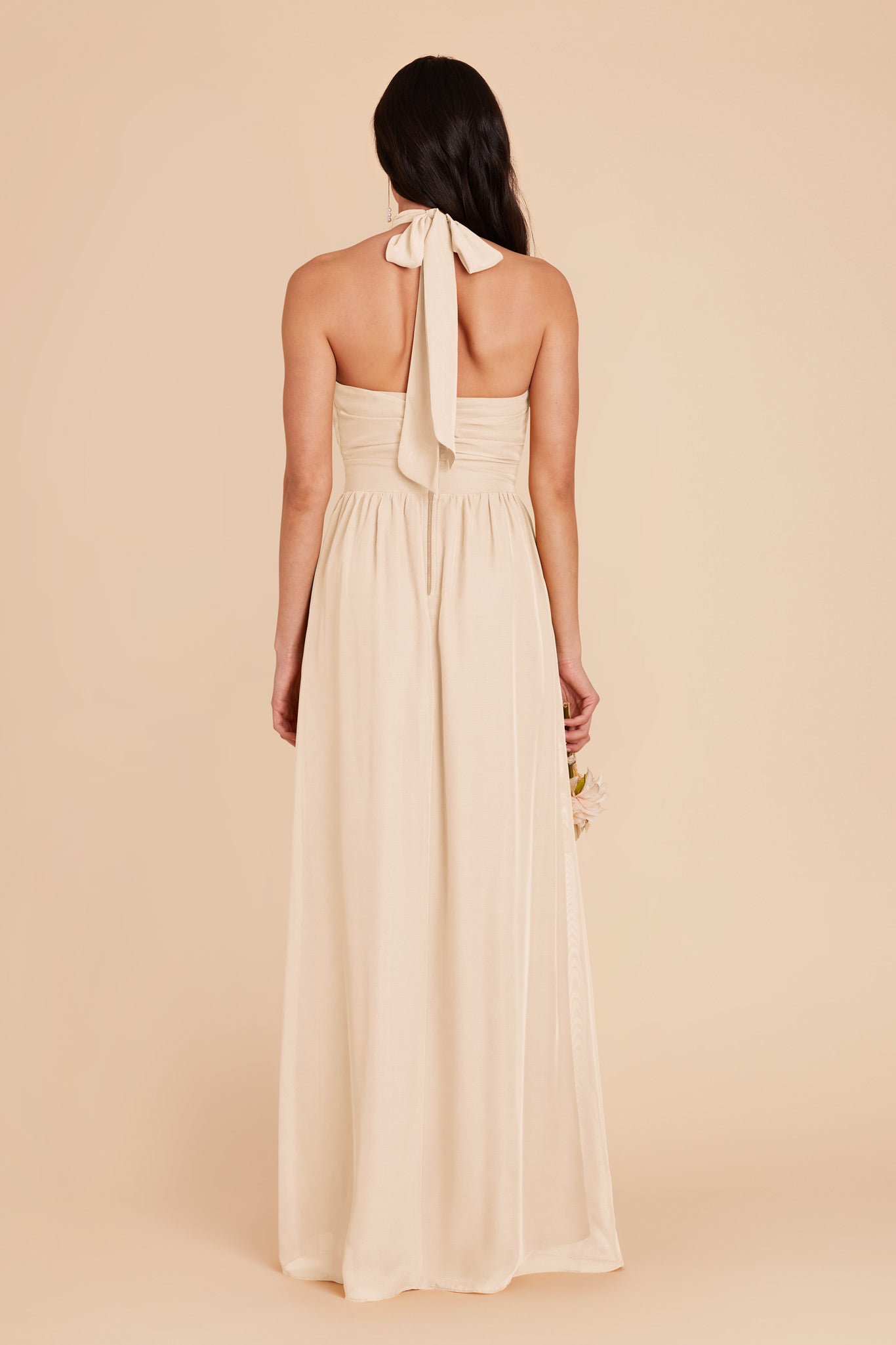 Champagne Joyce Chiffon Dress by Birdy Grey