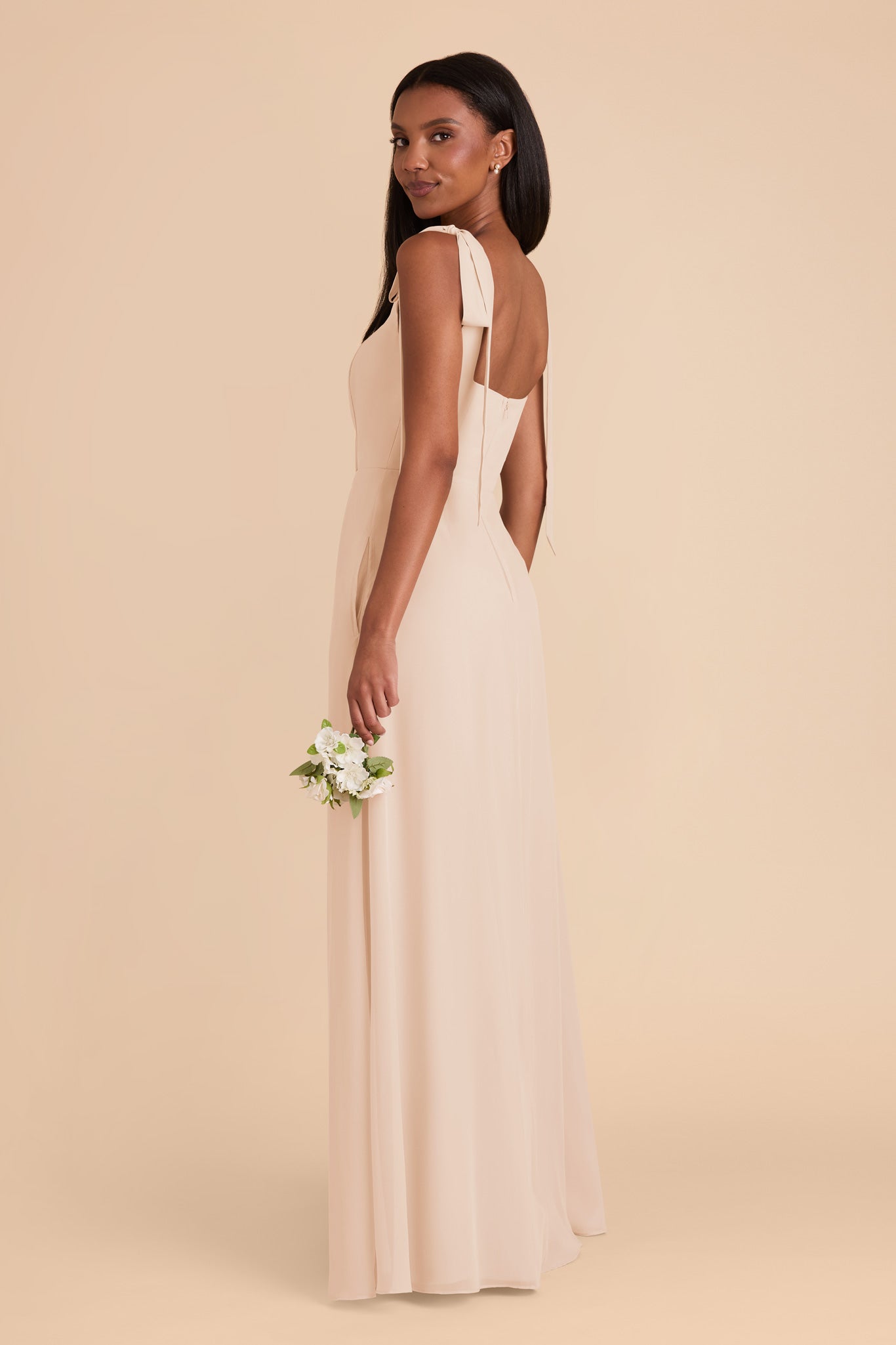 Champagne Alex Convertible Chiffon Dress by Birdy Grey