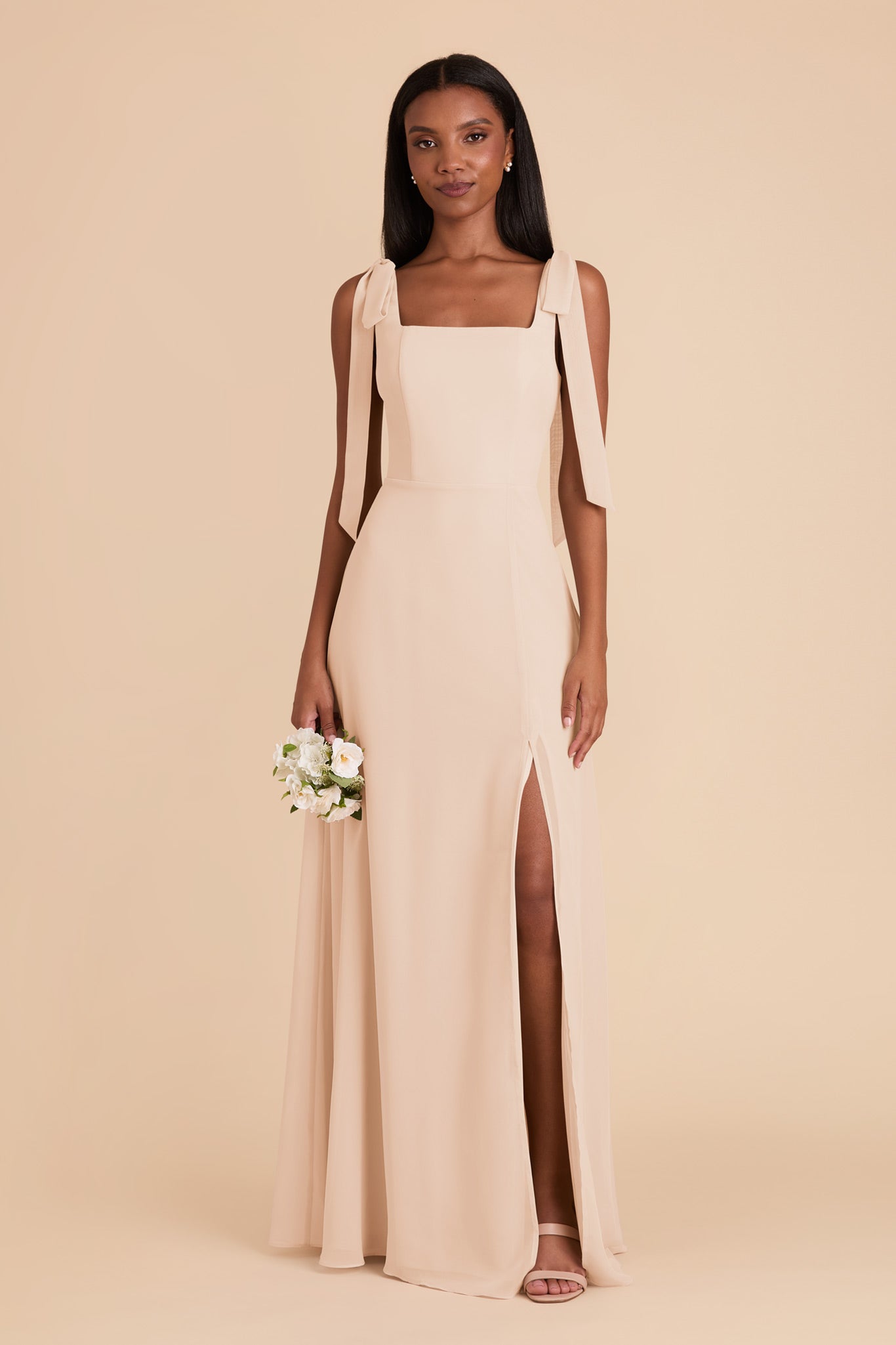 Champagne Alex Convertible Chiffon Dress by Birdy Grey