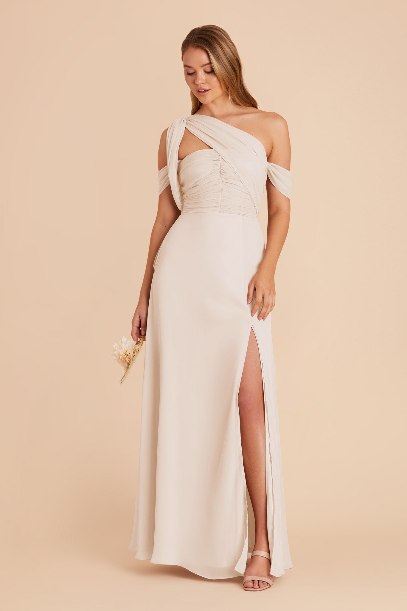 Champagne Cara Chiffon Dress by Birdy Grey