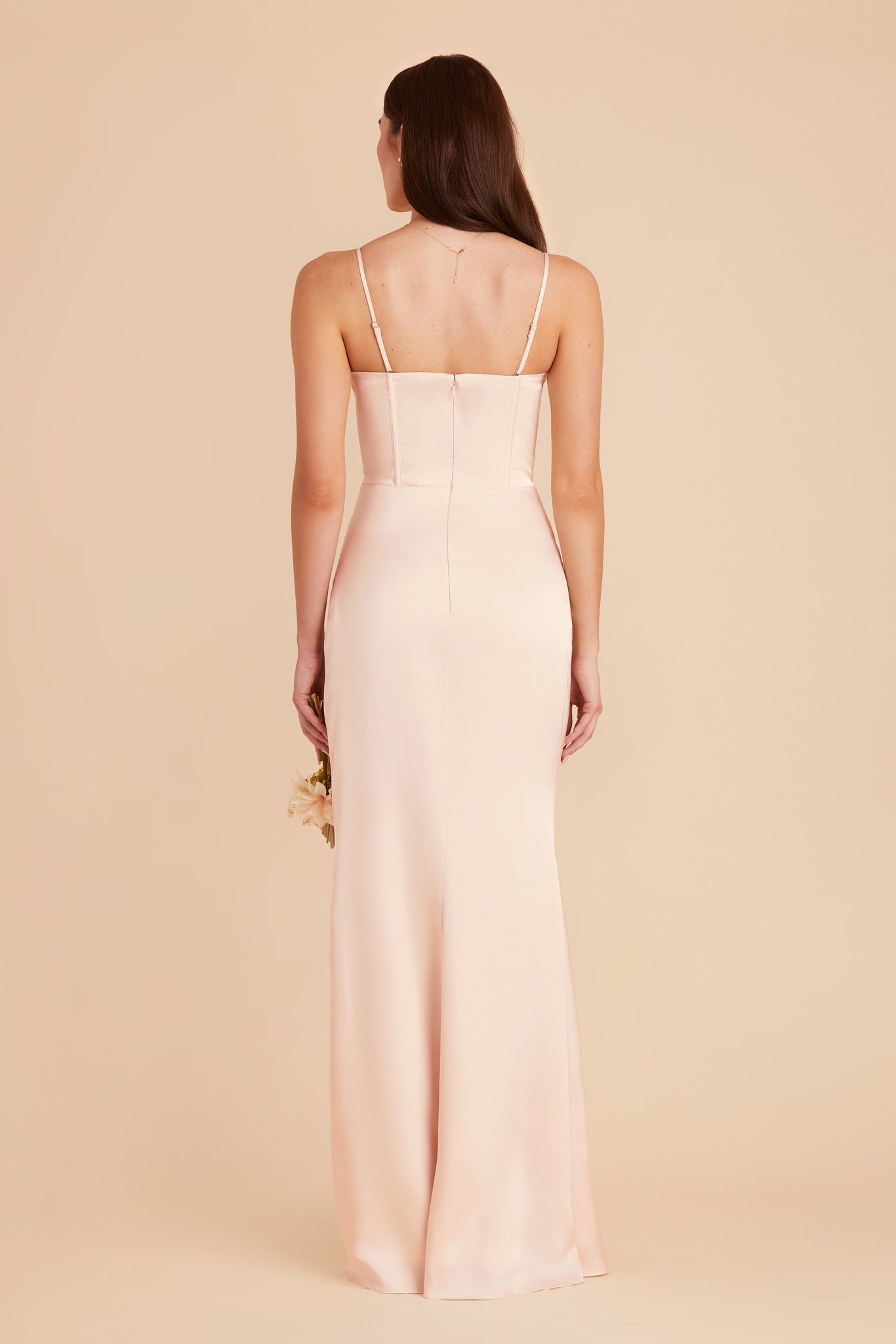 Champagne Carrie Matte Satin Dress by Birdy Grey