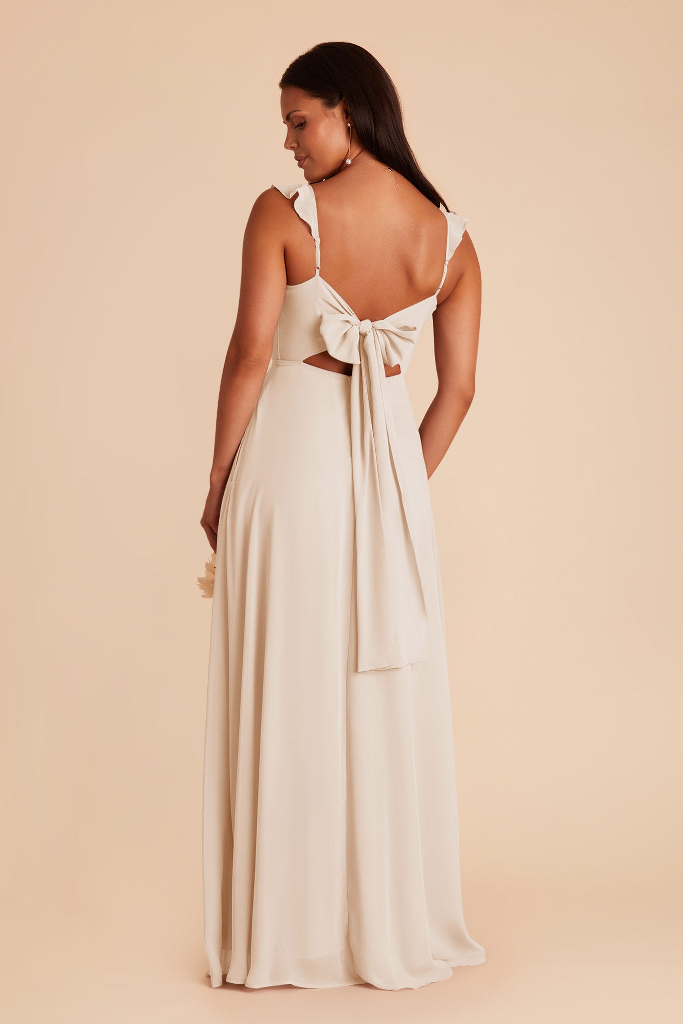 Champagne Doris Chiffon Dress by Birdy Grey