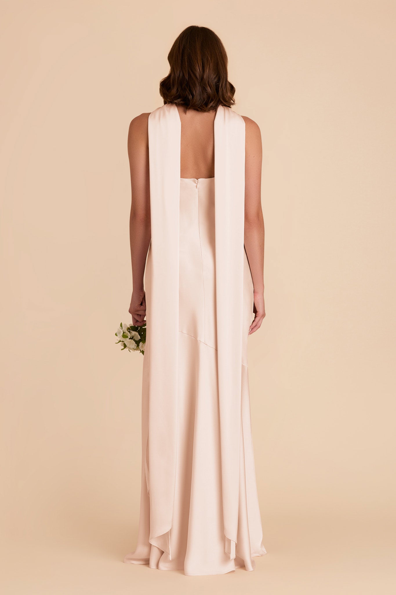 Champagne Eileen Matte Satin Dress by Birdy Grey