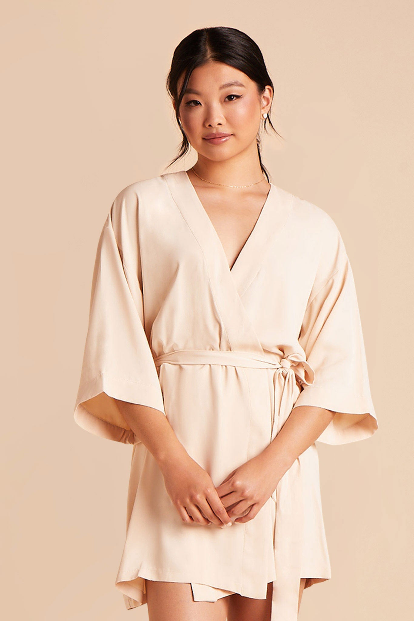 Champagne Getting Ready Georgette Size 1X 3X Birdy Grey Karen Robe
