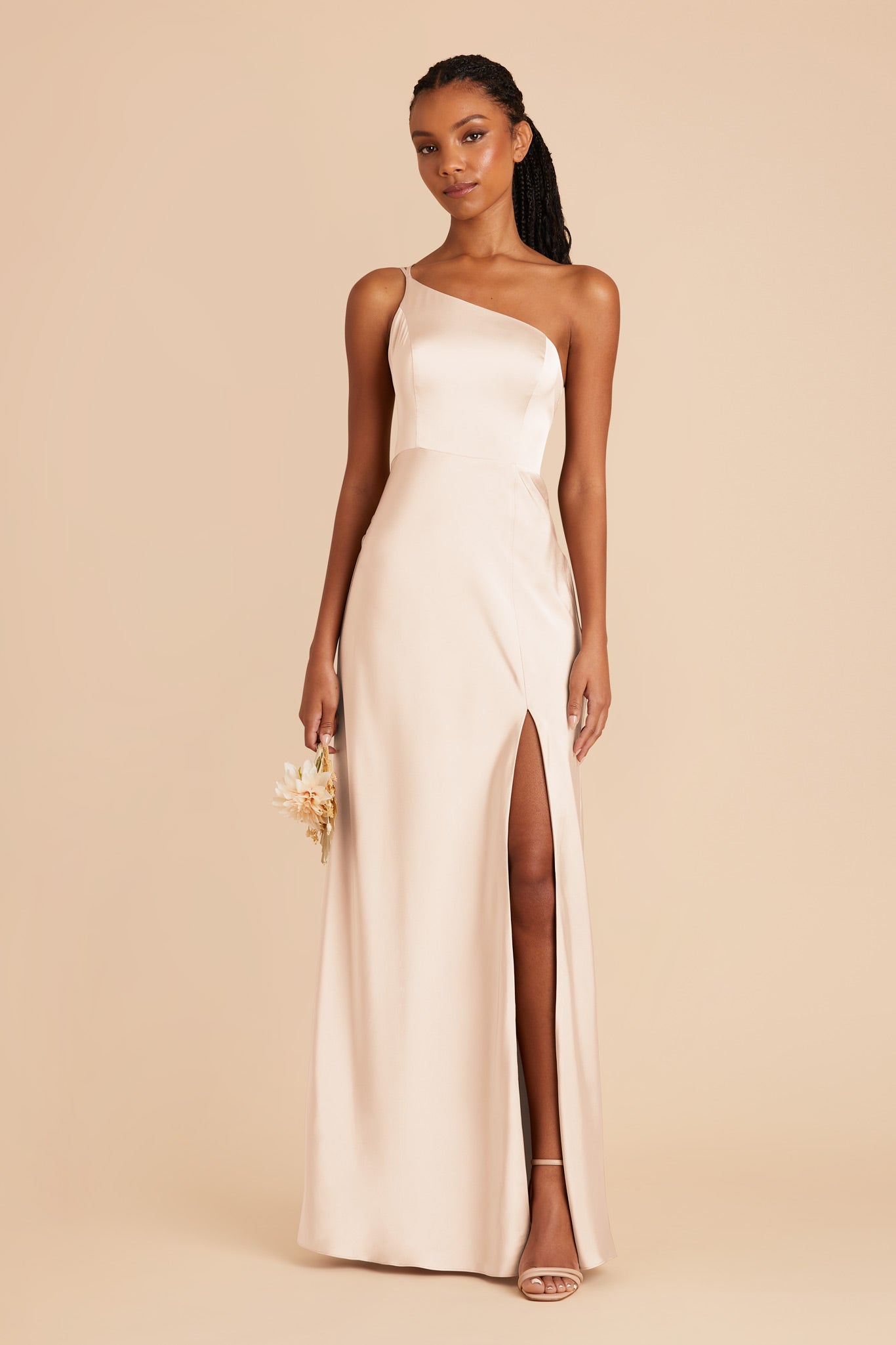 Champagne Kensie Matte Satin Dress by Birdy Grey