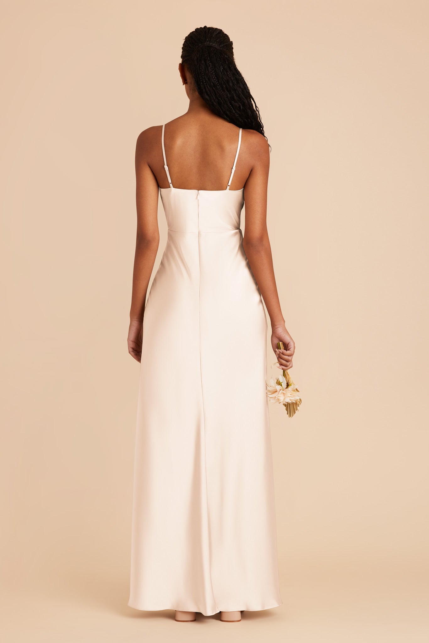 Lisa Long Matte Satin Dress - Champagne