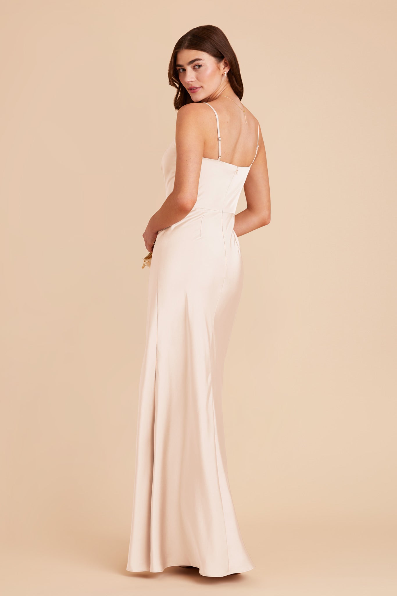 Champagne Mai Matte Satin Dress by Birdy Grey