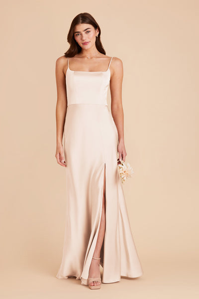 Champagne Mai Matte Satin Dress by Birdy Grey