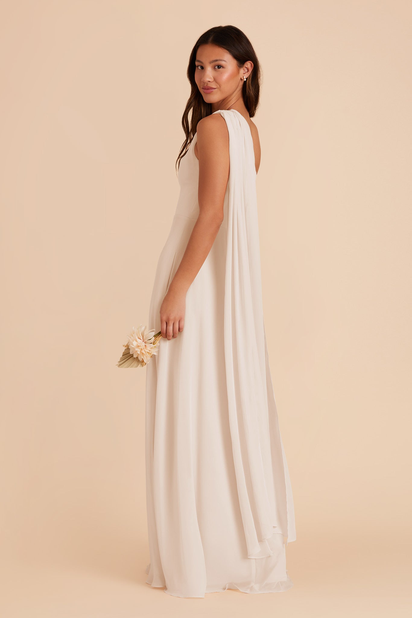 Champagne Melissa Chiffon Dress by Birdy Grey