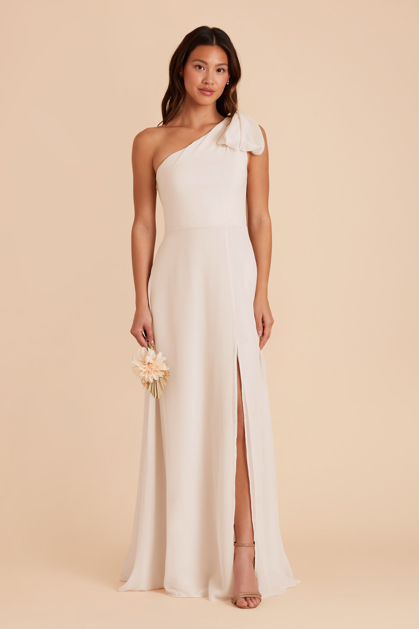 Champagne Melissa Chiffon Dress by Birdy Grey