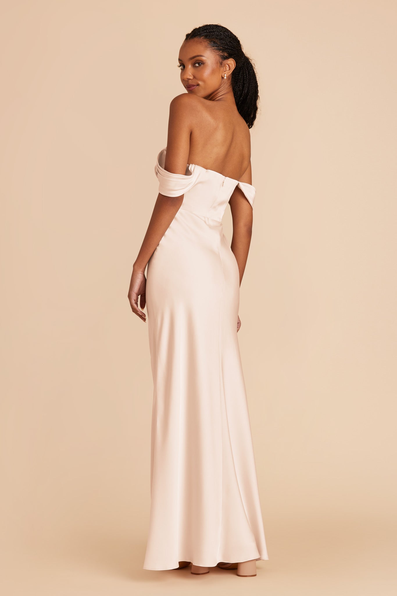 Champagne Mia Matte Satin Dress by Birdy Grey